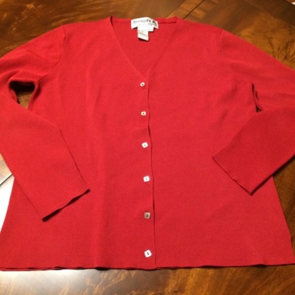 Beautiful Red V-neck Cardigan -XL - Picture 5 of 16